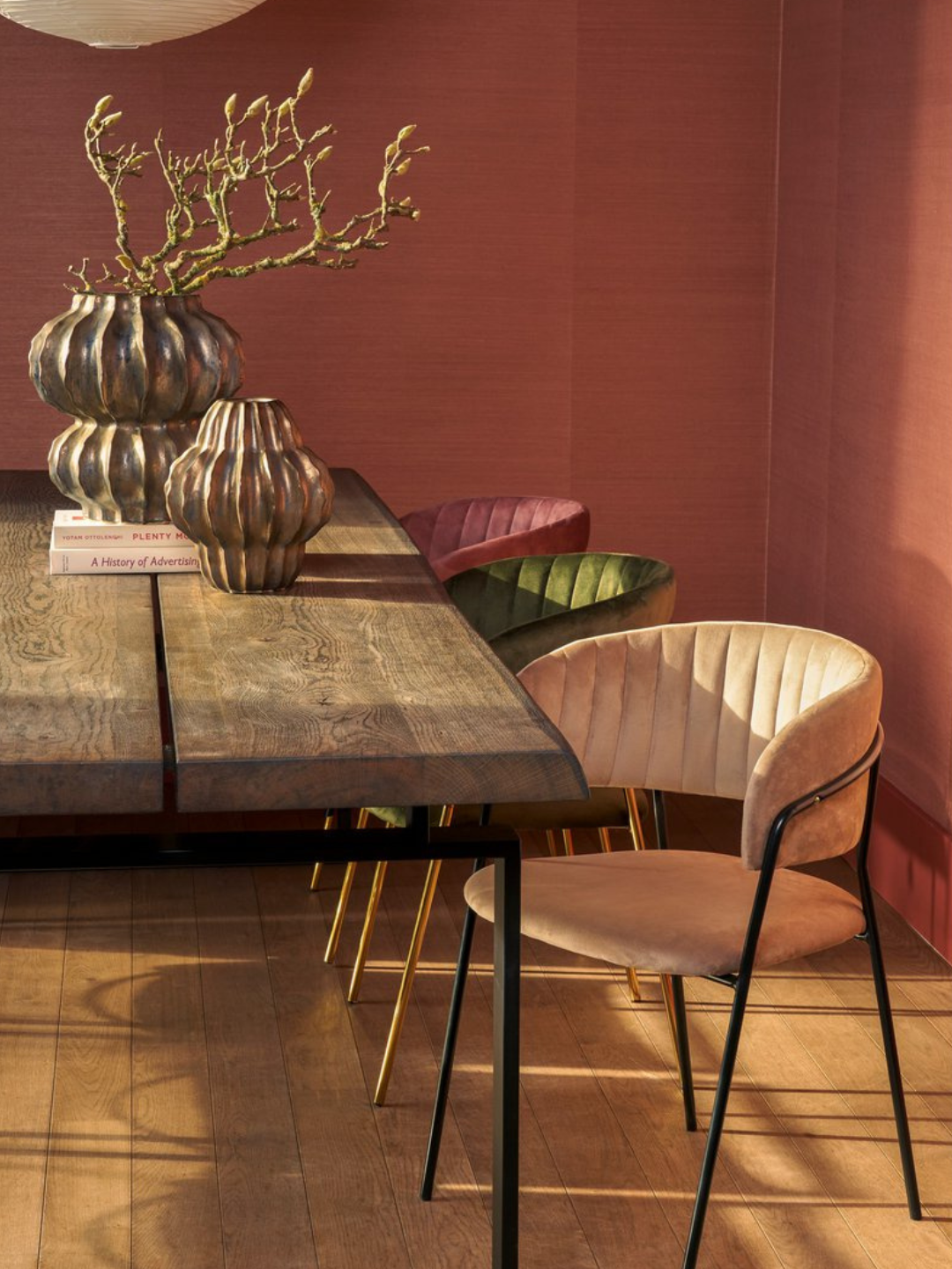 Esszimmerstuhl Beige Samt mit Schwarzem Metallgestell