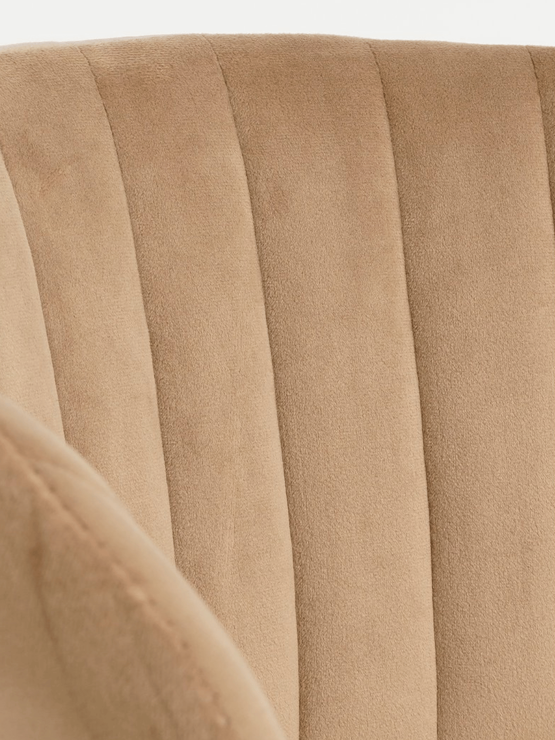 Esszimmerstuhl Beige Samt mit Schwarzem Metallgestell