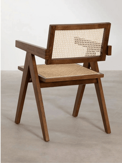 1) Stuhl Pierre Jeanneret Holz Rattan Kirsche  2) Stuhl Pierre Jeanneret Holz Rattan Walnuss  3) Stuhl Pierre Jeanneret Holz Rattan Schwarz  4) Stuhl Pierre Jeanneret Holz Rattan Dunkles Walnussholz