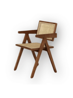 1) Stuhl Pierre Jeanneret Holz Rattan Kirsche  2) Stuhl Pierre Jeanneret Holz Rattan Walnuss  3) Stuhl Pierre Jeanneret Holz Rattan Schwarz  4) Stuhl Pierre Jeanneret Holz Rattan Dunkles Walnussholz